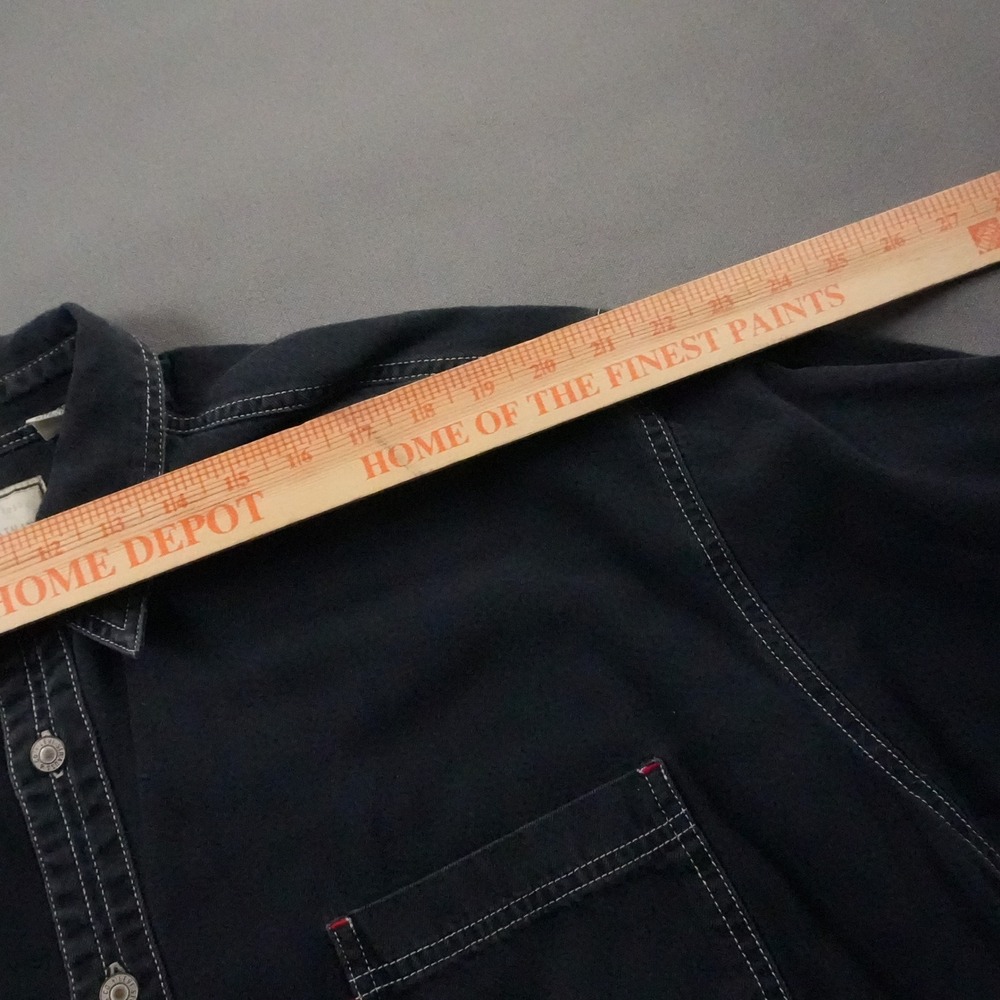 Vintage Levi's Red Tab Chambray Stitched Long Sleeve Men's Dark Denim Shirt XL - Picture 8 of 16
